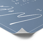 Affiche de bienvenue Mariage minimum Dusty Blue Sc (Coin)