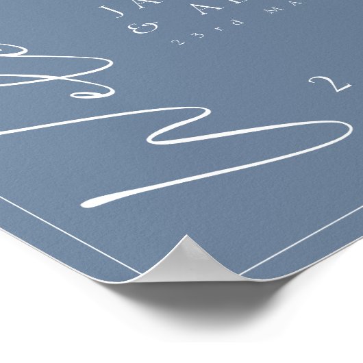 Affiche de bienvenue Mariage minimum Dusty Blue Sc (Coin)