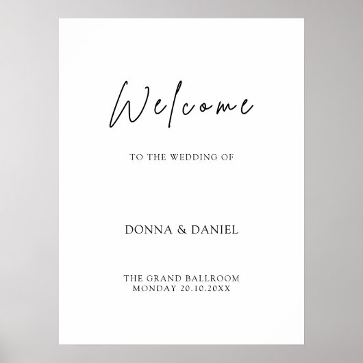 Affiche de bienvenue Mariage moderne (Devant)