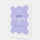 Affiche de bienvenue Mariage moderne Blue Lavender (Angle)
