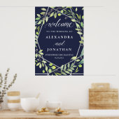 Affiche de bienvenue Mariage moderne en argent bot (Cuisine)