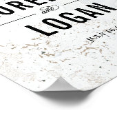 Affiche de bienvenue Mariage moderne en marbre | N (Coin)