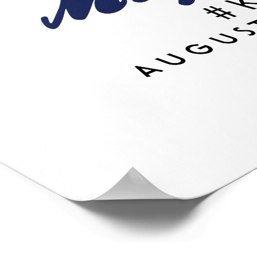 Affiche de bienvenue Mariage moderne Indigo Waterc (Coin)