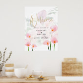 Affiche de bienvenue Mariage moderne Pink Calla Li (Cuisine)