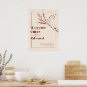 Affiche de bienvenue Mariage moderne Terracotta et (Cuisine)