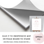 Affiche de bienvenue Mariage Monogramme Rose verti