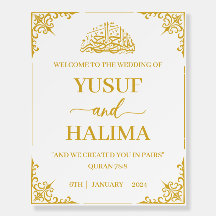 Affiche de bienvenue Mariage musulmane