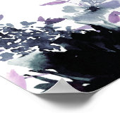 Affiche de bienvenue Mariage Nocturne Floral Navy (Coin)