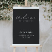Affiche de bienvenue Mariage noir
