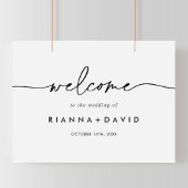 Affiche de bienvenue Mariage noir blanc classique
