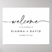 Affiche de bienvenue Mariage noir blanc classique (Devant)
