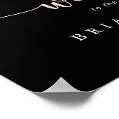 Affiche de bienvenue Mariage noir Fleur sauvage Bo (Coin)