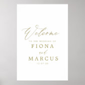 Affiche de bienvenue Mariage or (Devant)