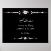 Affiche de bienvenue Mariage Paillettes de Diamant (Devant)