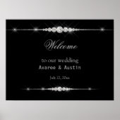 Affiche de bienvenue Mariage Paillettes de Diamant (Devant)