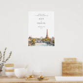 Affiche de bienvenue Mariage Paris France (Cuisine)