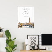 Affiche de bienvenue Mariage Paris France (Bureau à domicile)