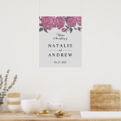 Affiche de bienvenue Mariage Peonies (Cuisine)