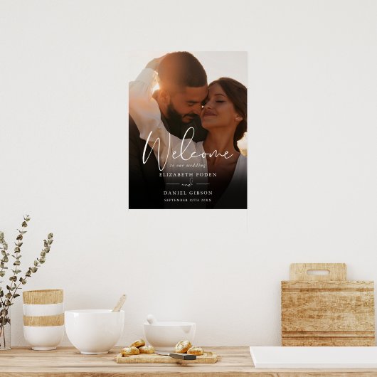 Affiche de bienvenue Mariage photo de script moder (Cuisine)