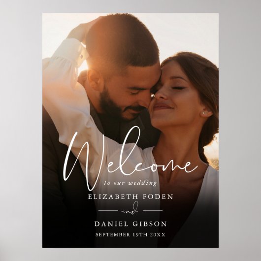 Affiche de bienvenue Mariage photo de script moder (Devant)