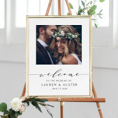 Affiche de bienvenue Mariage photo de script noir 