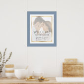 Affiche de bienvenue Mariage photo Dusty Blue et G (Cuisine)