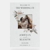 Affiche de bienvenue Mariage photo Floral Watercol (Recto)