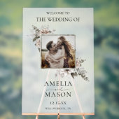 Affiche de bienvenue Mariage photo Floral Watercol (Neutre)