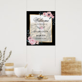 Affiche de bienvenue Mariage photo flush et noir (Cuisine)