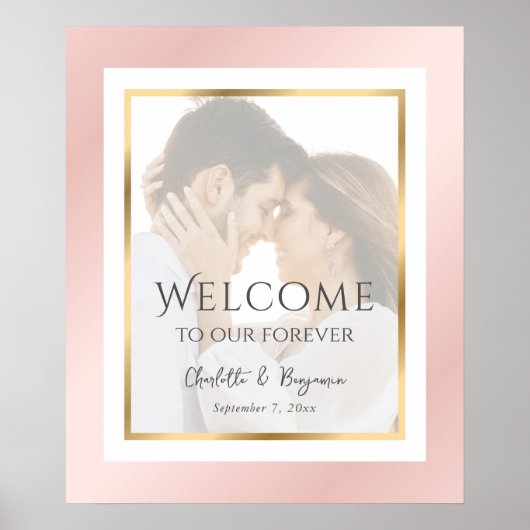 Affiche de bienvenue Mariage photo moderne Blush P (Devant)