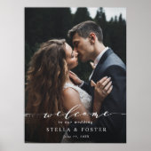 Affiche de bienvenue Mariage photo moderne en blan (Devant)