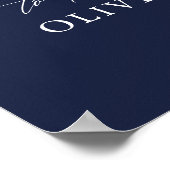 Affiche de bienvenue Mariage photo - Navy Blue (Coin)