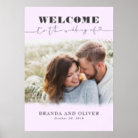 Affiche de bienvenue Mariage photo romantique mign