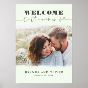 Affiche de bienvenue Mariage photo romantique mign