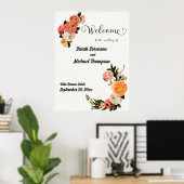 Affiche de bienvenue mariage Poster floral personn (Bureau à domicile)