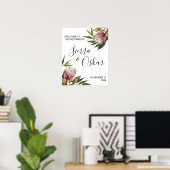 Affiche de bienvenue Mariage Protea Greenery (Bureau à domicile)