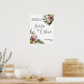 Affiche de bienvenue Mariage Protea Greenery (Cuisine)