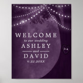 Affiche de bienvenue Mariage Purple Rustic Tree Li (Devant)