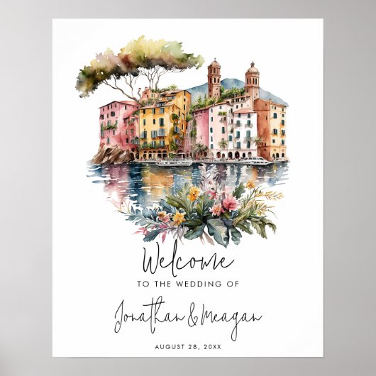 affiche de bienvenue mariage Riviera italienne (Devant)