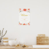 Affiche de bienvenue Mariage romantique Rose (13x1 (Cuisine)