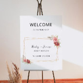 Affiche de bienvenue Mariage rose