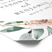 Affiche de bienvenue Mariage Rose Boho (Coin)