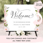 Affiche de bienvenue Mariage rose chic et or Rose