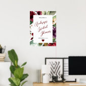 Affiche de bienvenue Mariage Rose de Bourgogne (Bureau à domicile)