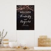 Affiche de bienvenue Mariage rose Gold Rustic Tree (Cuisine)