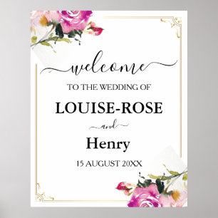 Affiche de bienvenue mariage - Rose Rose Gold Desi