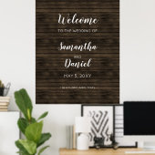 Affiche de bienvenue Mariage Rustic Barn Wood (Bureau à domicile)