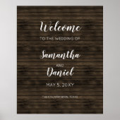 Affiche de bienvenue Mariage Rustic Barn Wood (Devant)