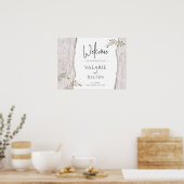 Affiche de bienvenue Mariage Rustic Birch Wood (Cuisine)