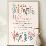 Affiche de bienvenue Mariage Rustic Boho Fleur sau<br><div class="desc">Ce panneau de bienvenue mariage moderne et élégant est orné d'illustrations de fleur sauvage boho fantaisie. La palette neutre de cette enseigne en fait un choix idéal pour les mariages d'été, les mariages boho, les mariages rustiques et les mariages de automne, se mélangeant harmonieusement dans des cadres à la fois...</div>